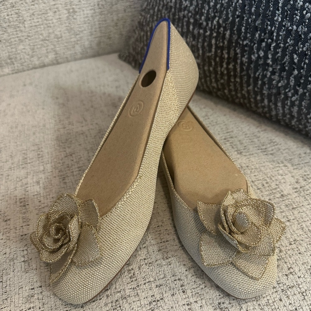 Rothy's Light Gold Metallic Petal Square